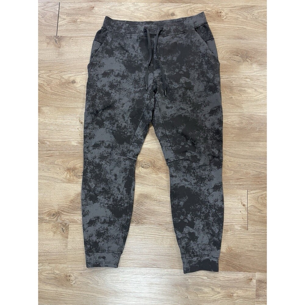 Lululemon Joggers Mens L Black Gray City Sweat Stretch French Terry Casual 29”